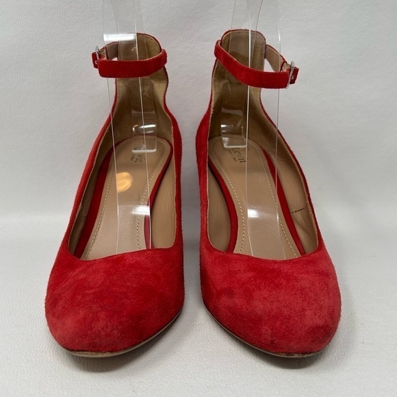 Lewit Emilia Ankle Strap Block Heel Pump, Red Suede, Women’s Size EU 37.5 - Picture 6 of 12